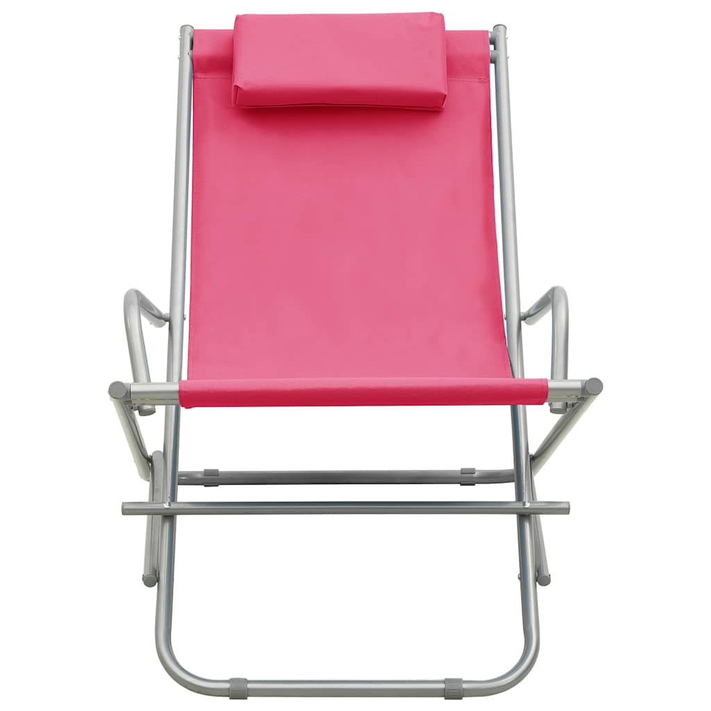 Vidaxl klapstoelen 2 st staal roze