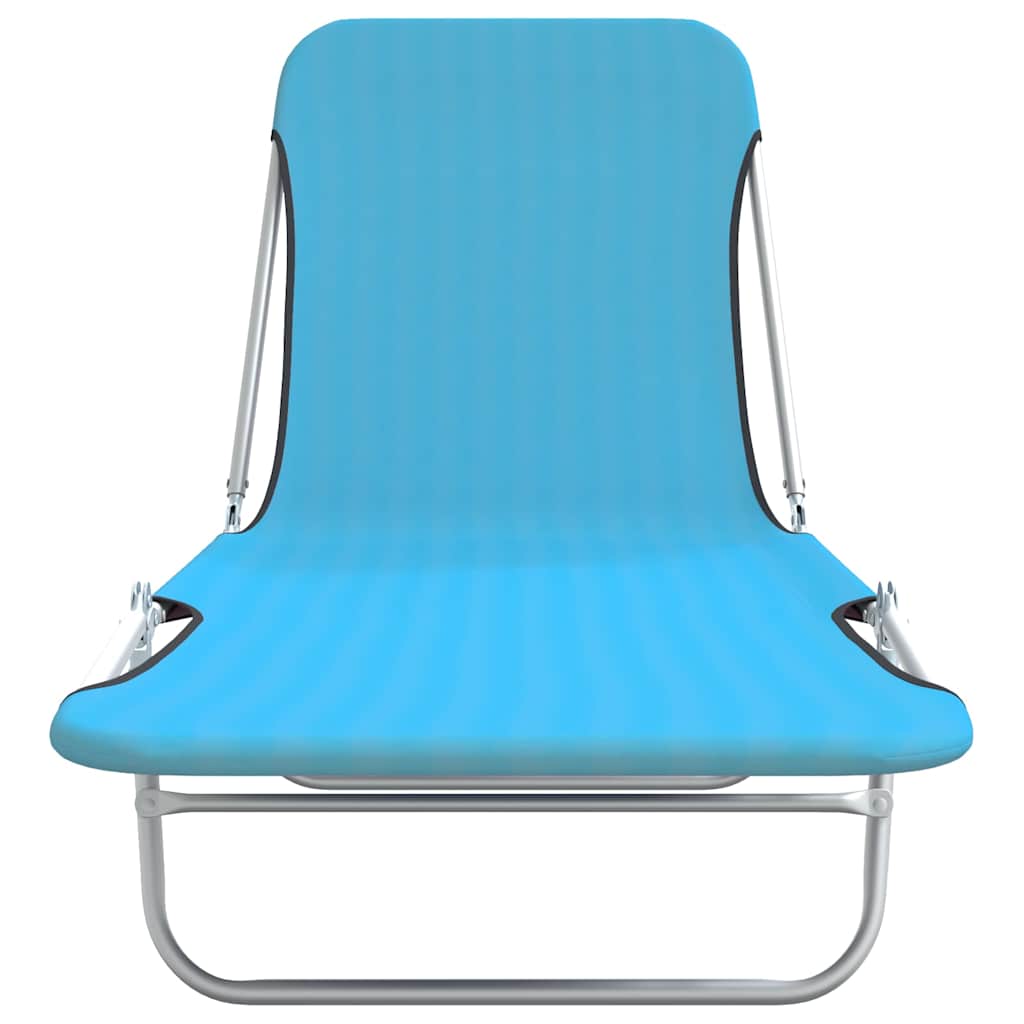 Vidaxl ligbedden inklapbaar 2 st staal en stof blauw