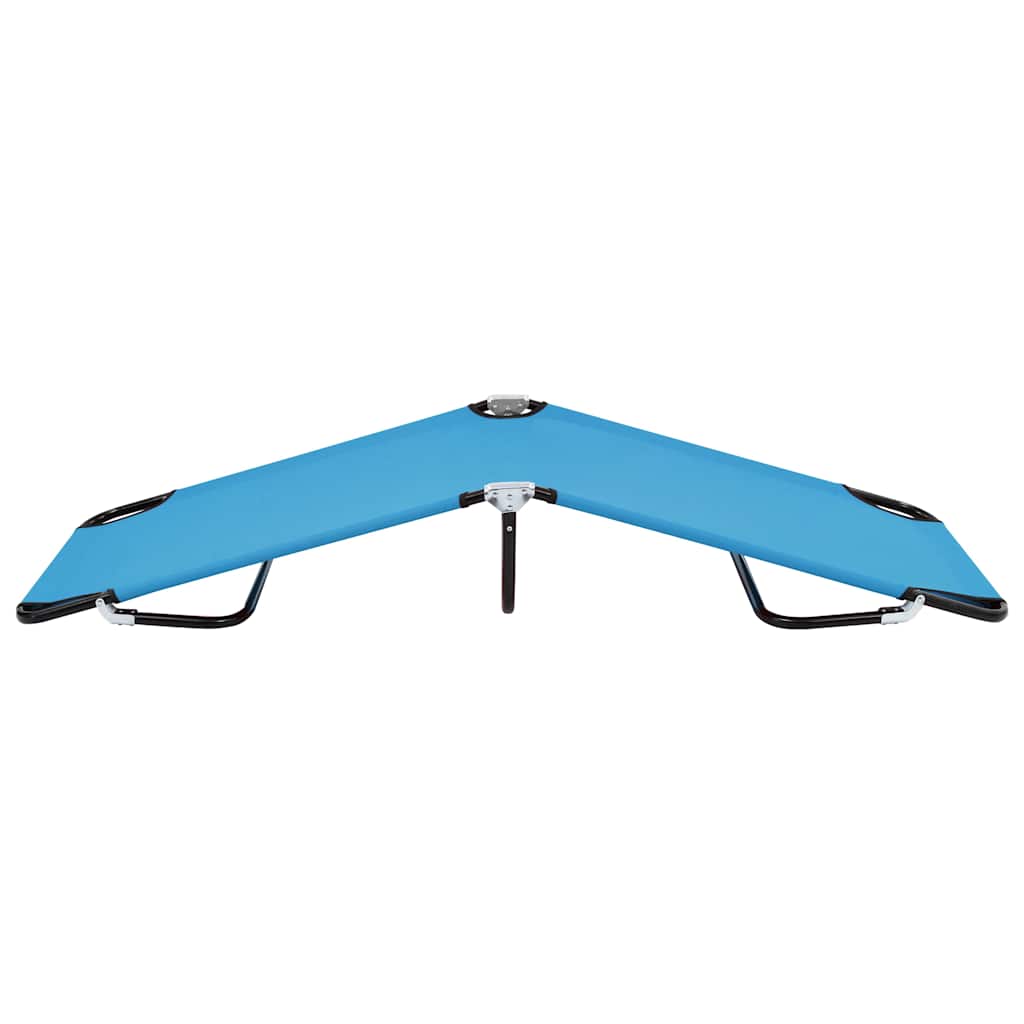 Vidaxl ligbed inklapbaar staal turquoiseblauw