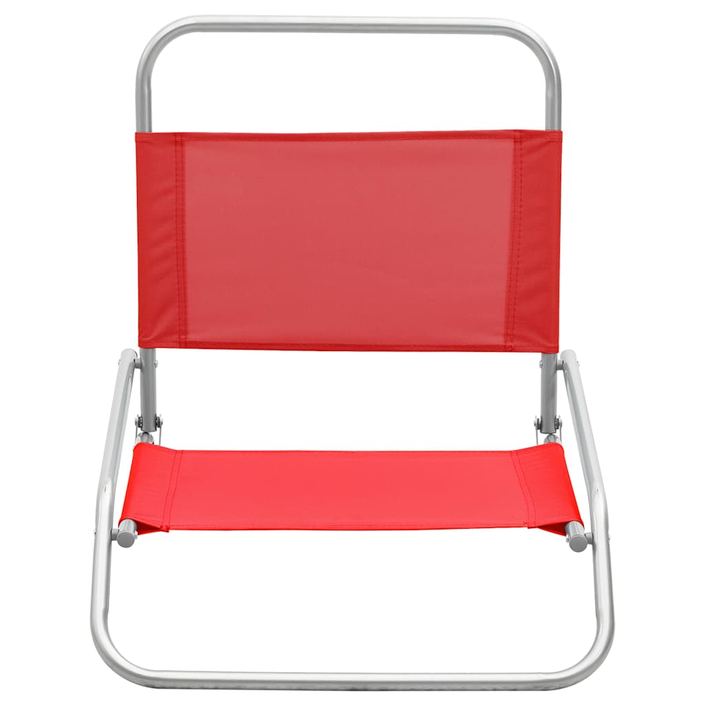 Vidaxl strandstoelen 2 st inklapbaar stof rood