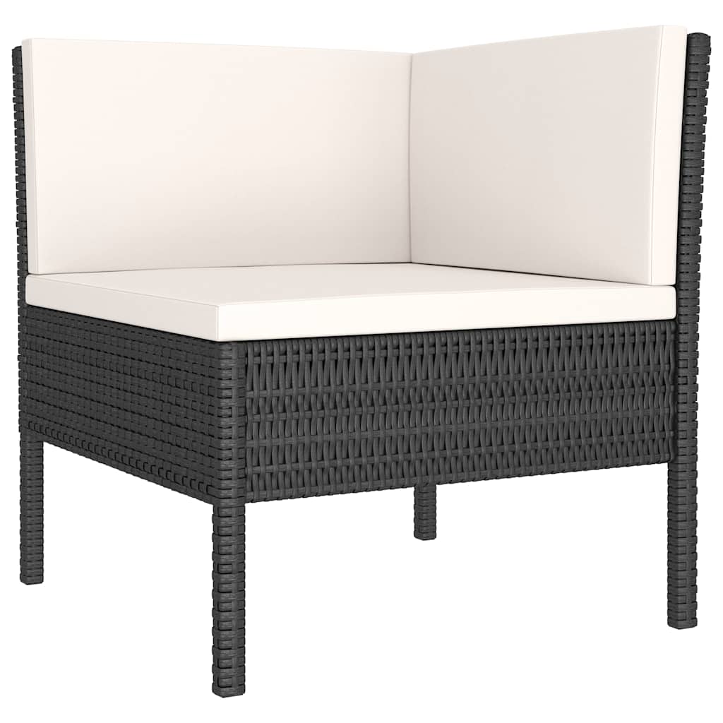 Vidaxl 2-delige loungeset met kussens poly rattan zwart