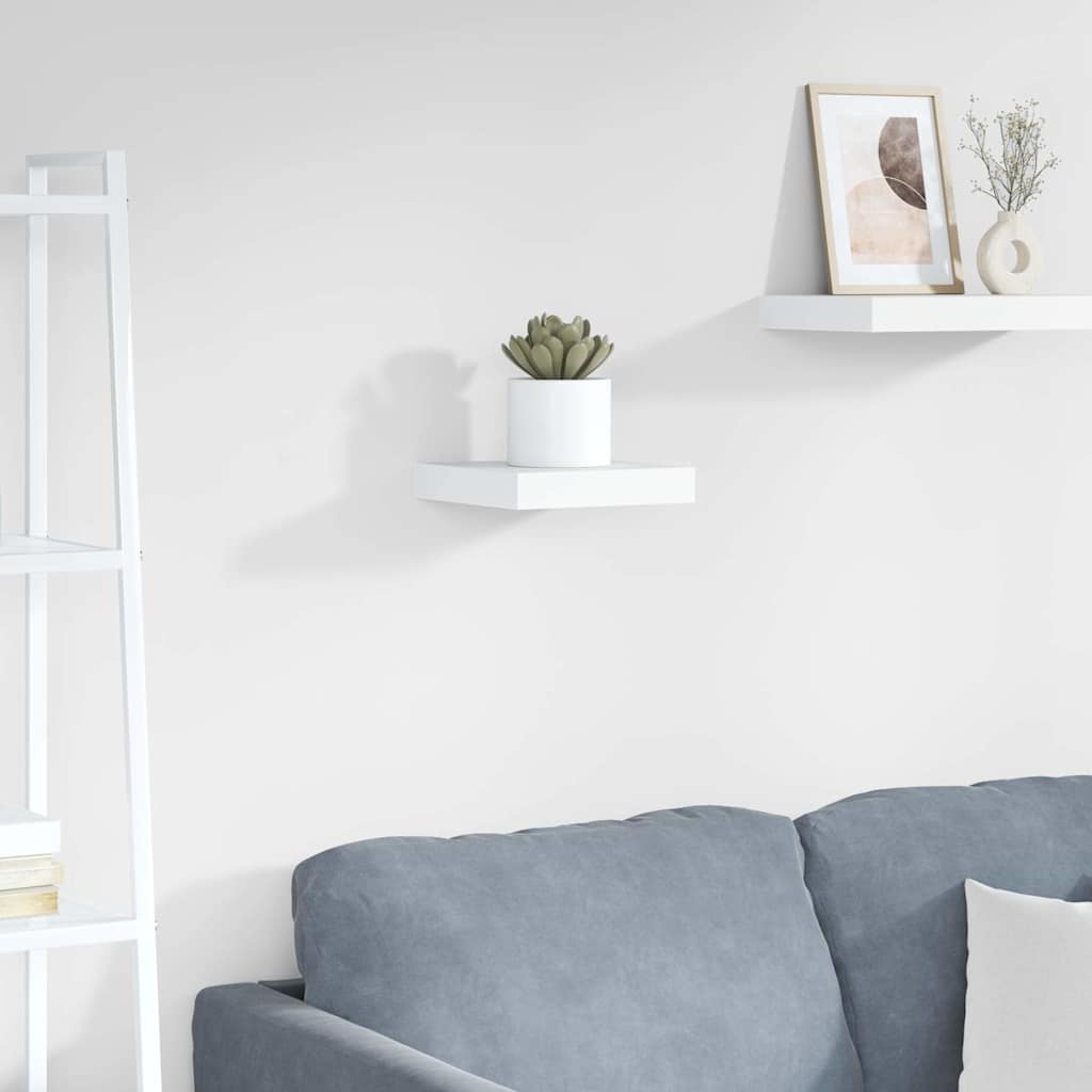 Vidaxl wandschap zwevend 23x23,5x3,8 cm mdf hoogglans wit