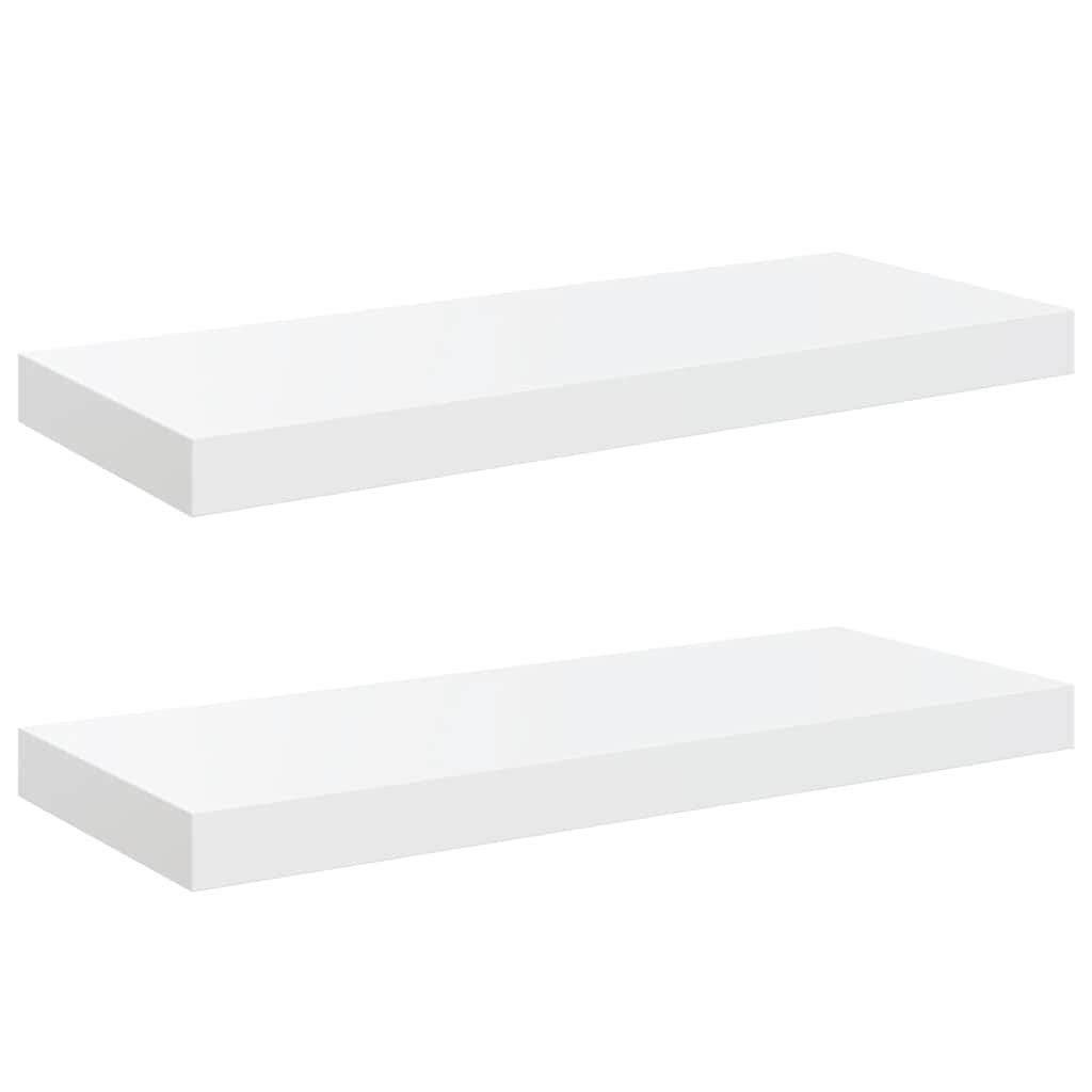 Vidaxl wandschappen zwevend 2 st 60x23,5x3,8 cm mdf hoogglans wit