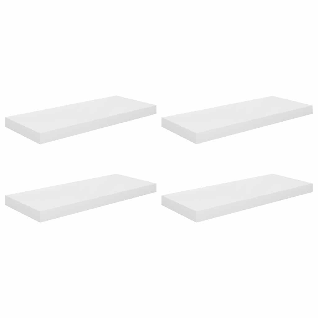 Vidaxl wandschappen zwevend 4 st 60x23,5x3,8 cm mdf hoogglans wit