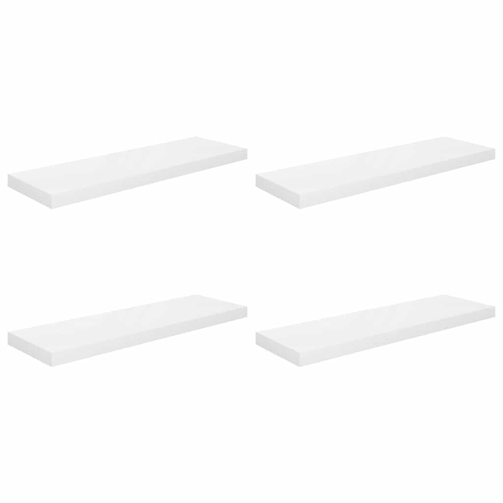 Vidaxl wandschappen zwevend 4 st 80x23,5x3,8 cm mdf hoogglans wit