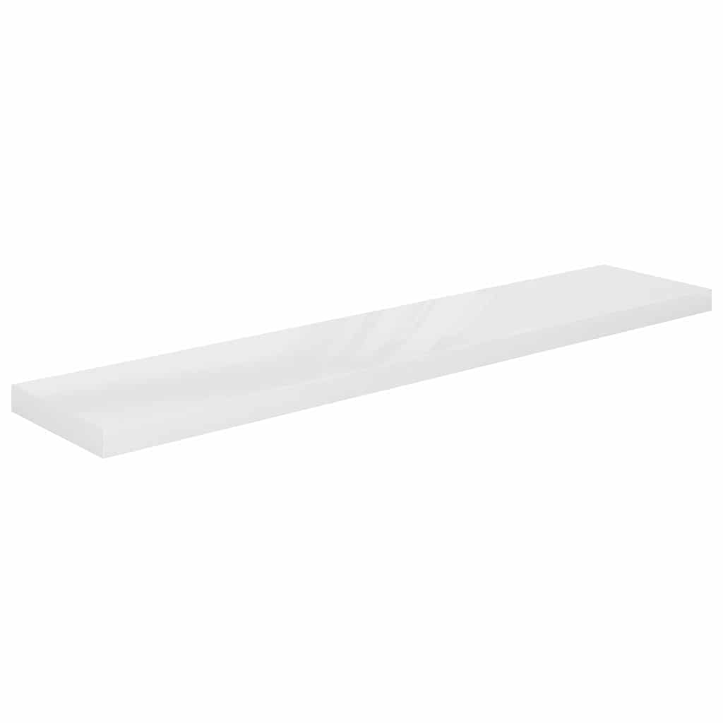 Vidaxl wandschap zwevend 120x23,5x3,8 cm mdf hoogglans wit