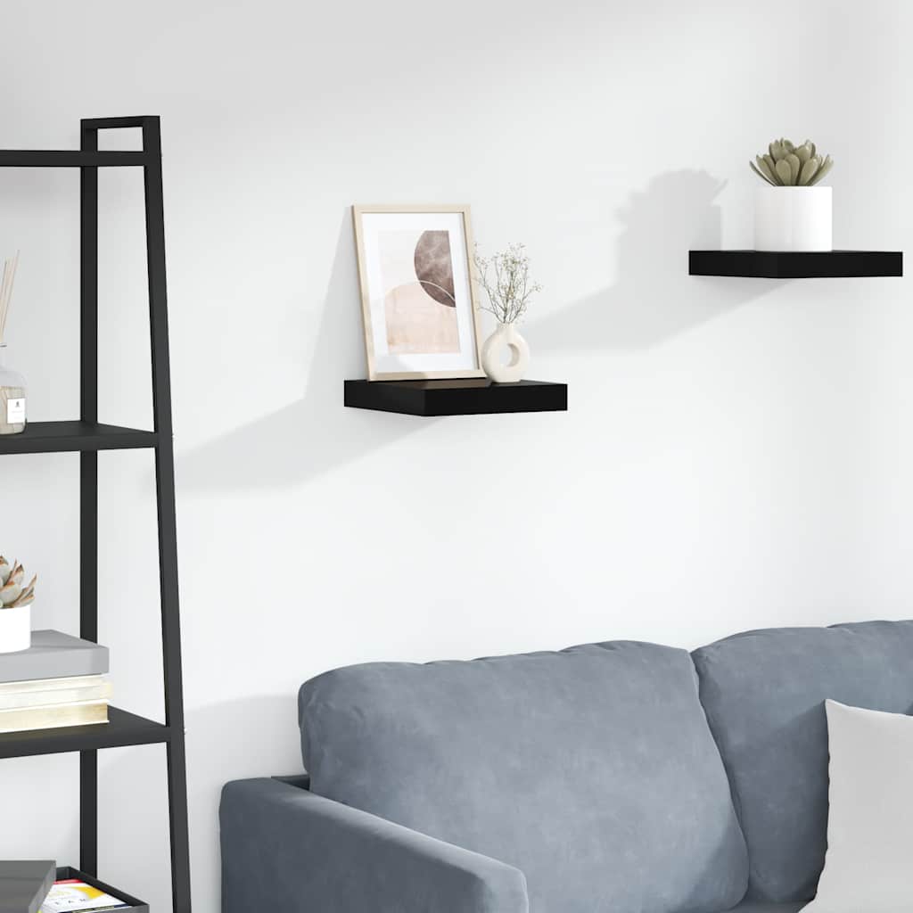 Vidaxl wandschap zwevend 23x23,5x3,8 cm mdf hoogglans zwart