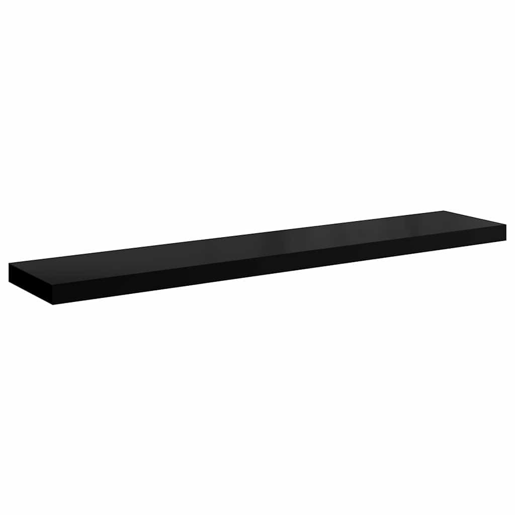 Vidaxl wandschap zwevend 120x23,5x3,8 cm mdf hoogglans zwart