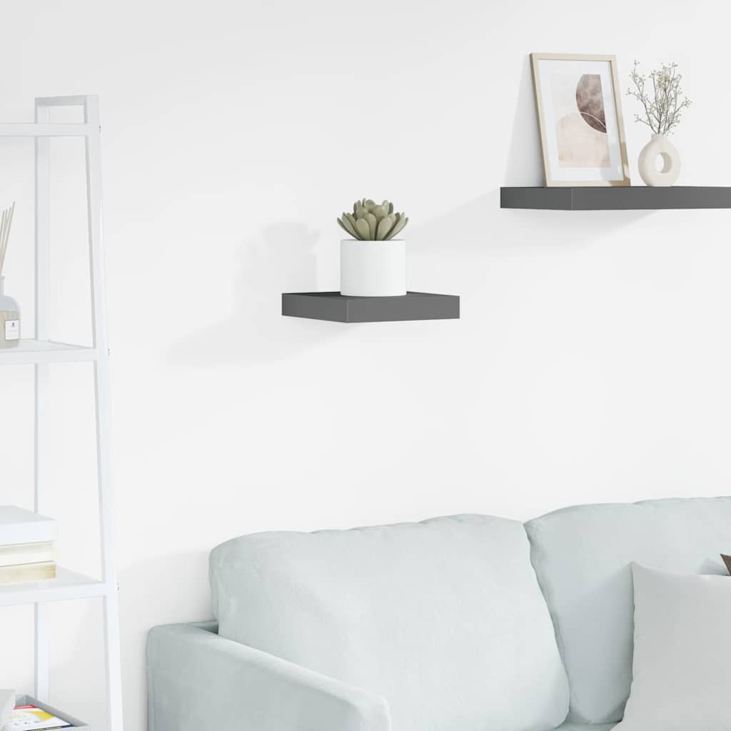 Vidaxl wandschap zwevend 23x23,5x3,8 cm mdf hoogglans grijs