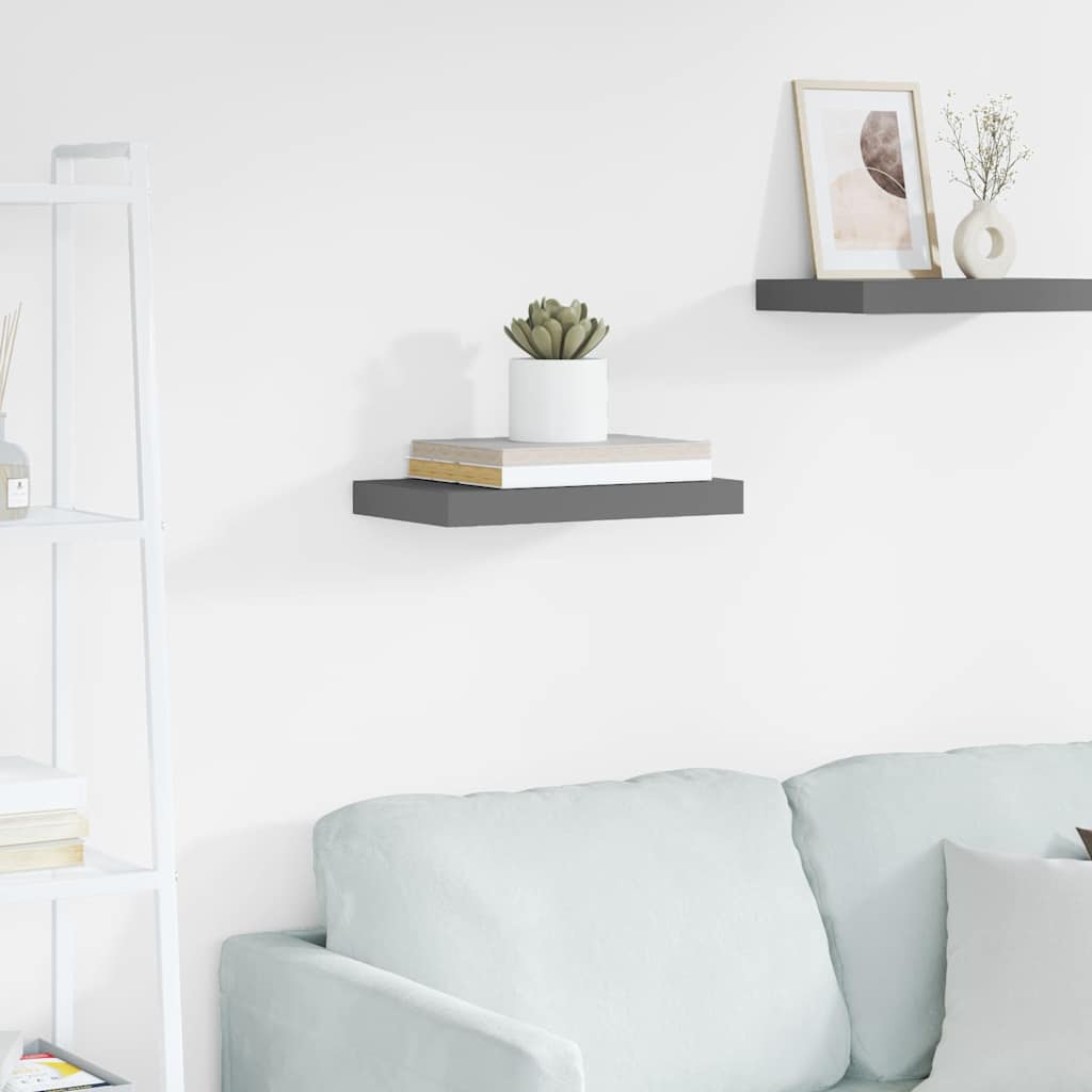 Vidaxl wandschap zwevend 40x23x3,8 cm mdf hoogglans grijs