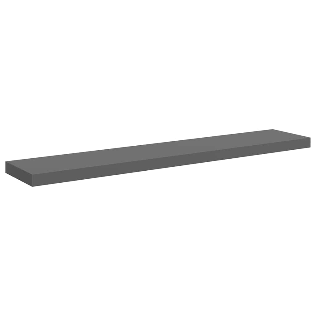 Vidaxl wandschap zwevend 120x23,5x3,8 cm mdf hoogglans grijs