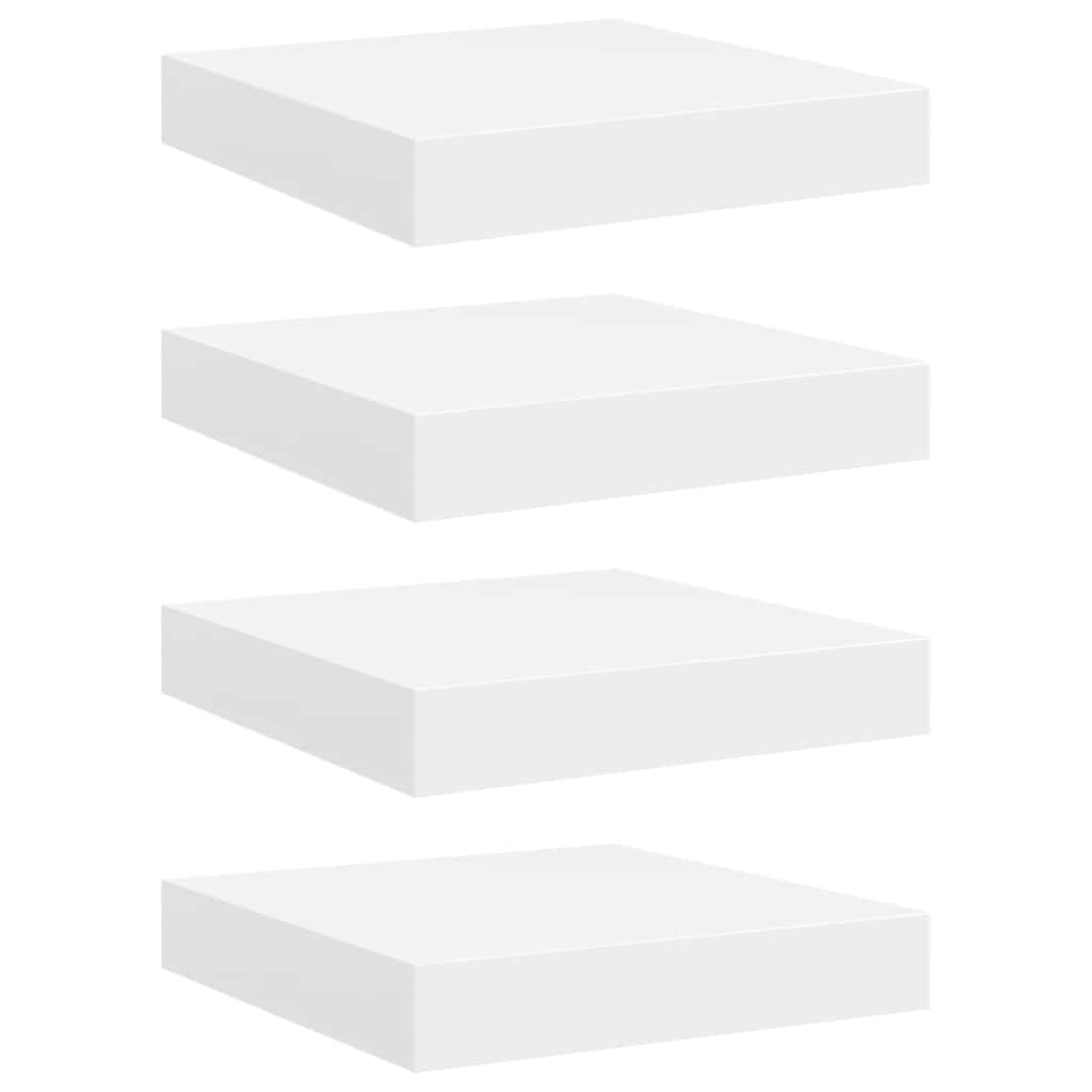 Vidaxl wandschappen zwevend 4 st 23x23,5x3,8 cm mdf wit