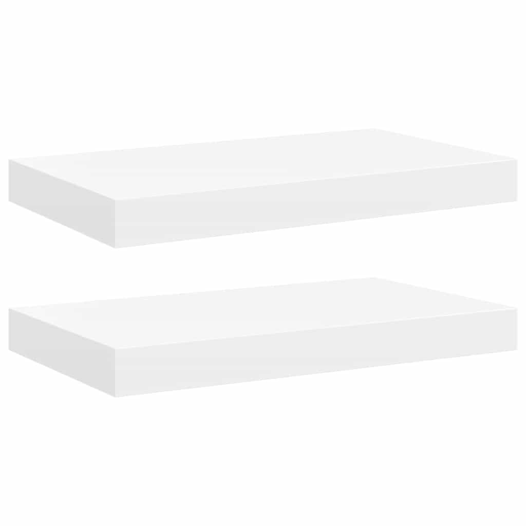 Vidaxl wandschappen zwevend 2 st 40x23x3,8 cm mdf wit