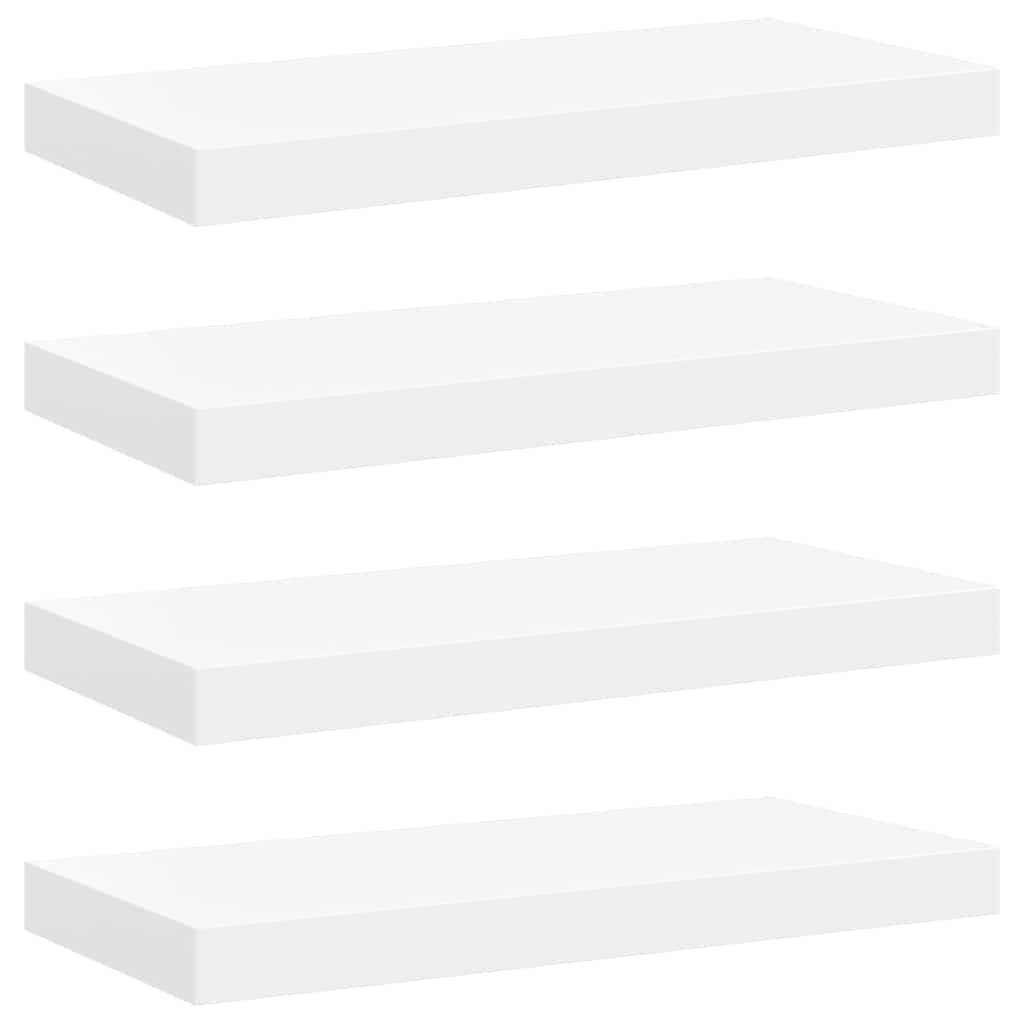 Vidaxl wandschappen zwevend 4 st 50x23x3,8 cm mdf wit