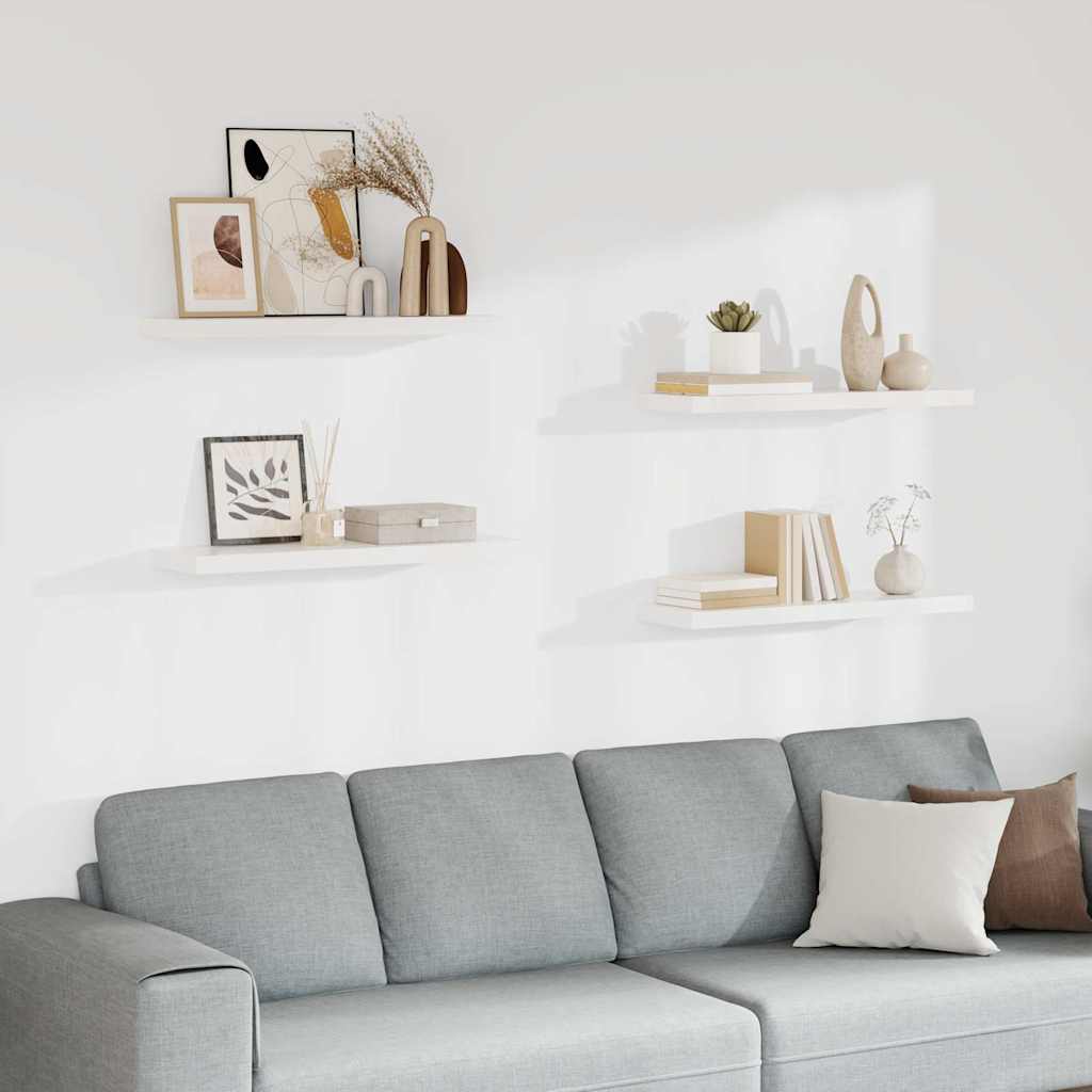 Vidaxl wandschappen zwevend 4 st 80x23,5x3,8 cm mdf wit