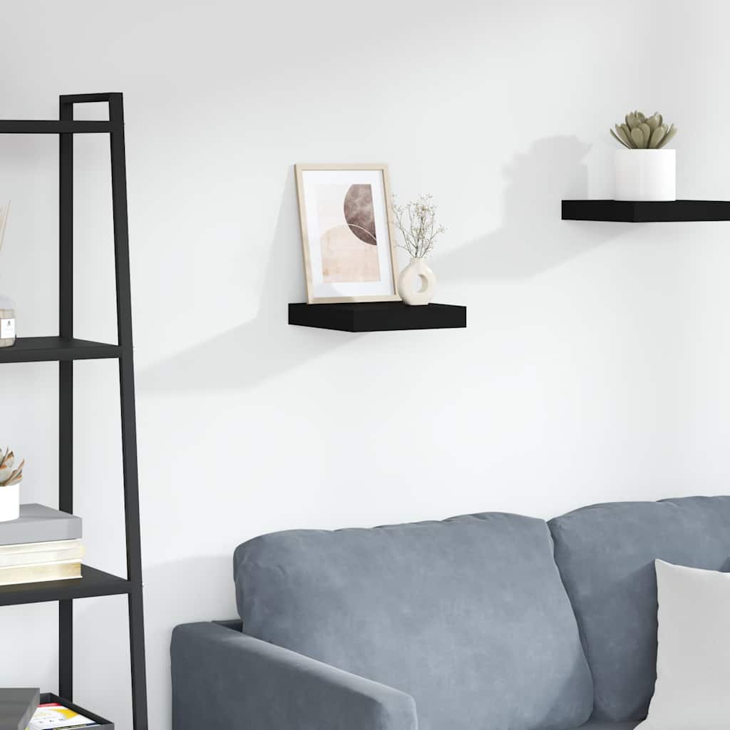 Vidaxl wandschap zwevend 23x23,5x3,8 cm mdf zwart