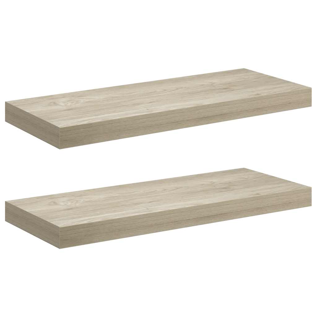 Vidaxl wandschappen zwevend 2 st 60x23,5x3,8 cm mdf eikenkleurig