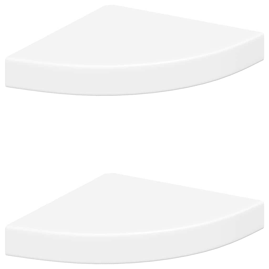 Vidaxl hoekschappen zwevend 2 st 25x25x3,8 cm mdf wit