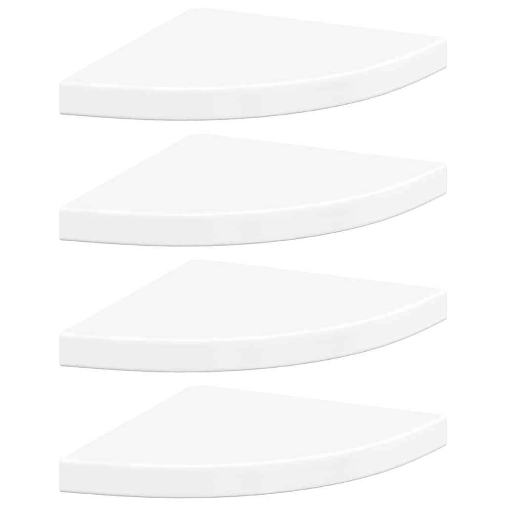 Vidaxl hoekschappen zwevend 4 st 35x35x3,8 cm mdf hoogglans wit