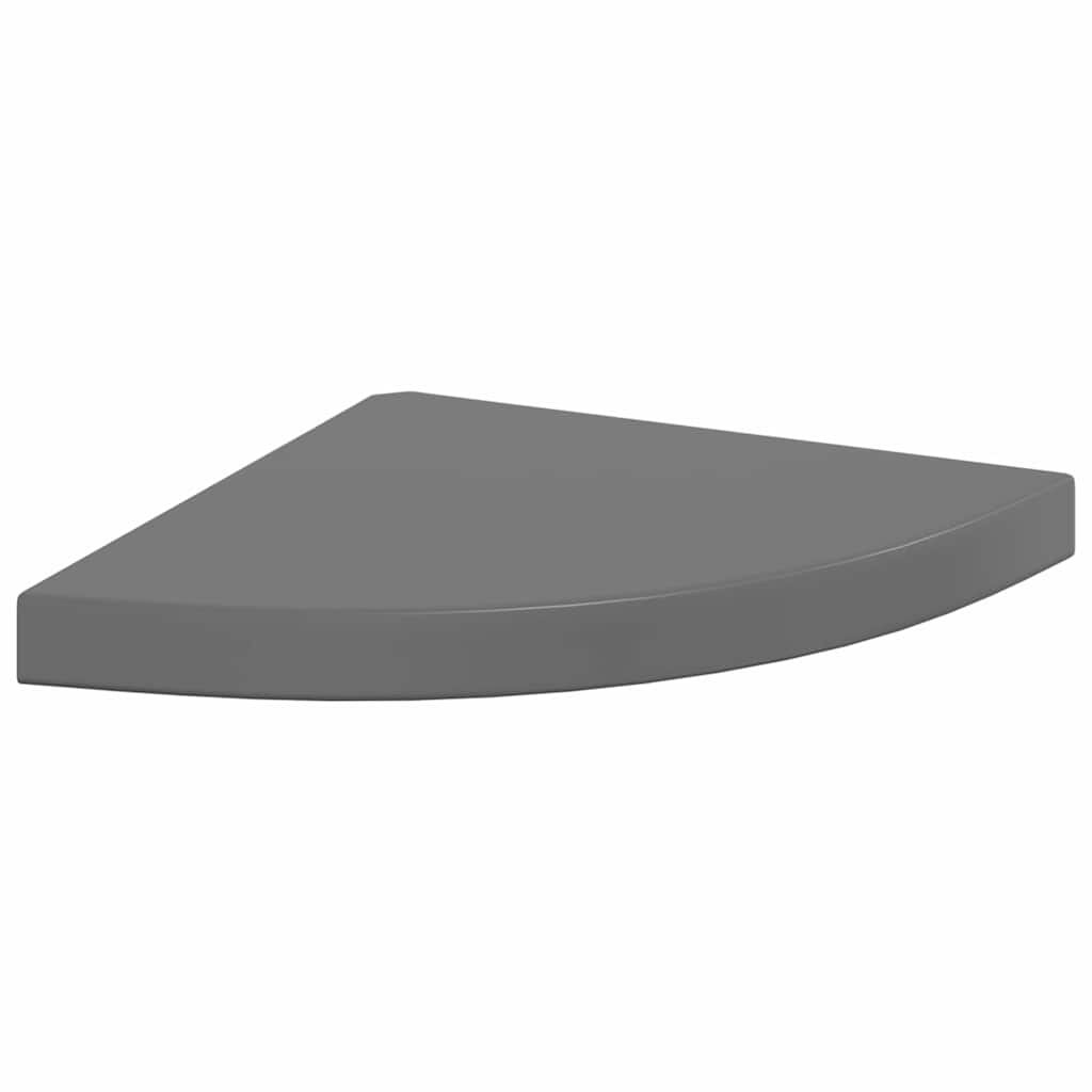Vidaxl hoekschap zwevend 35x35x3,8 cm mdf hoogglans grijs
