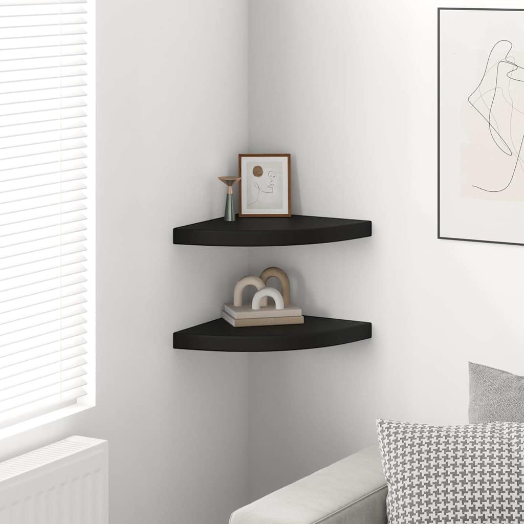 Vidaxl hoekschappen zwevend 2 st 35x35x3,8 cm mdf zwart