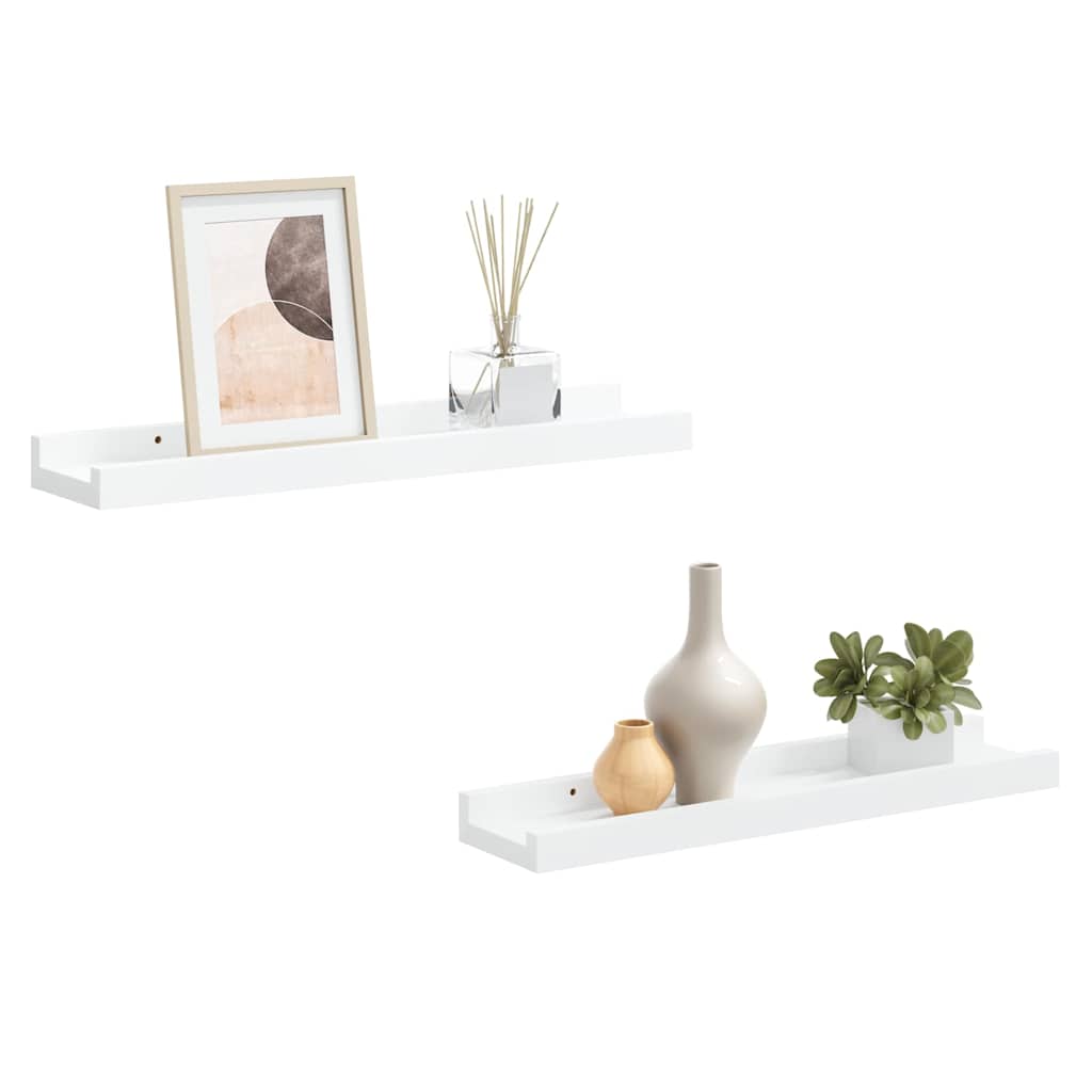 Vidaxl fotoplanken 2 st 40x9x3 cm mdf wit