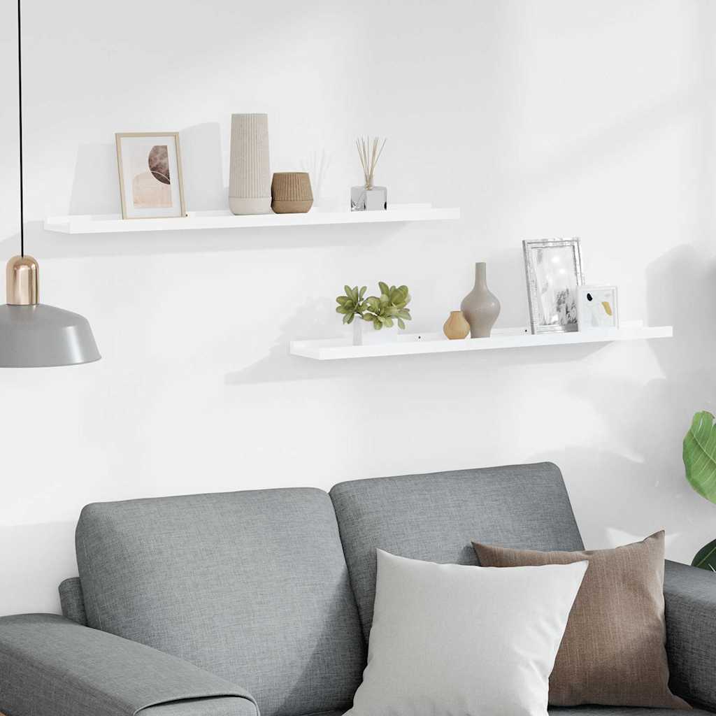 Vidaxl fotoplanken 2 st 80x9x3 cm mdf wit
