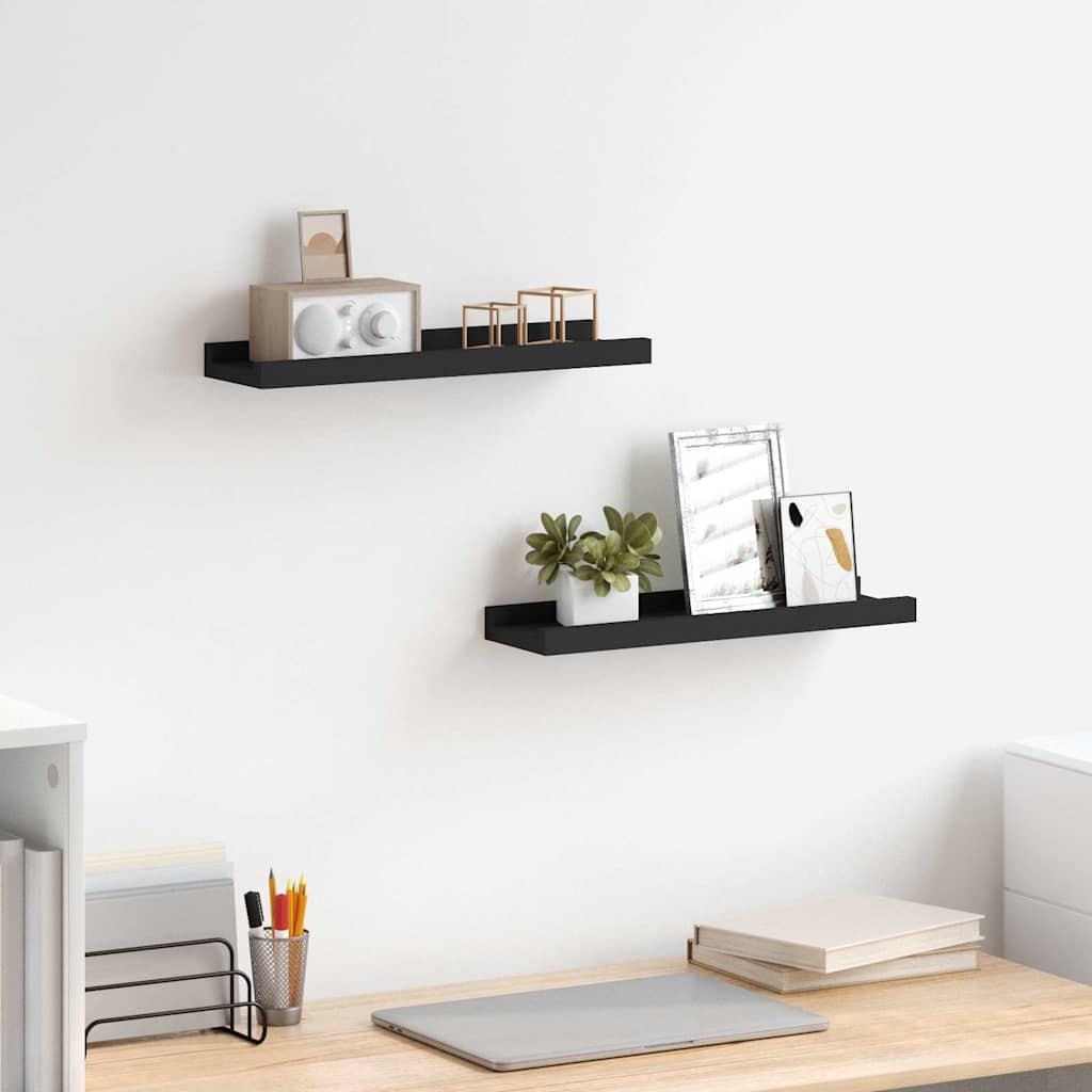 Vidaxl fotoplanken 2 st 40x9x3 cm mdf zwart