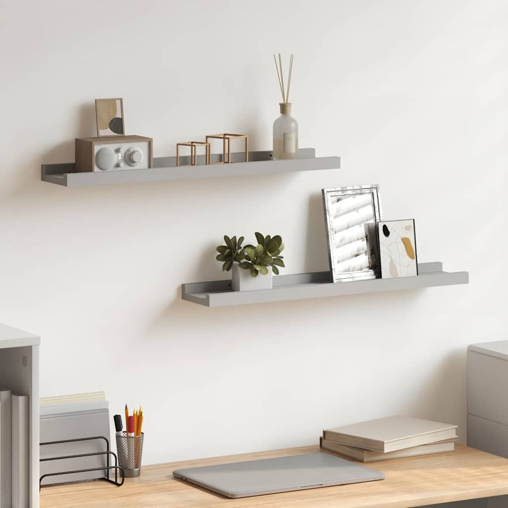 Vidaxl fotoplanken 2 st 60x9x3 cm mdf grijs