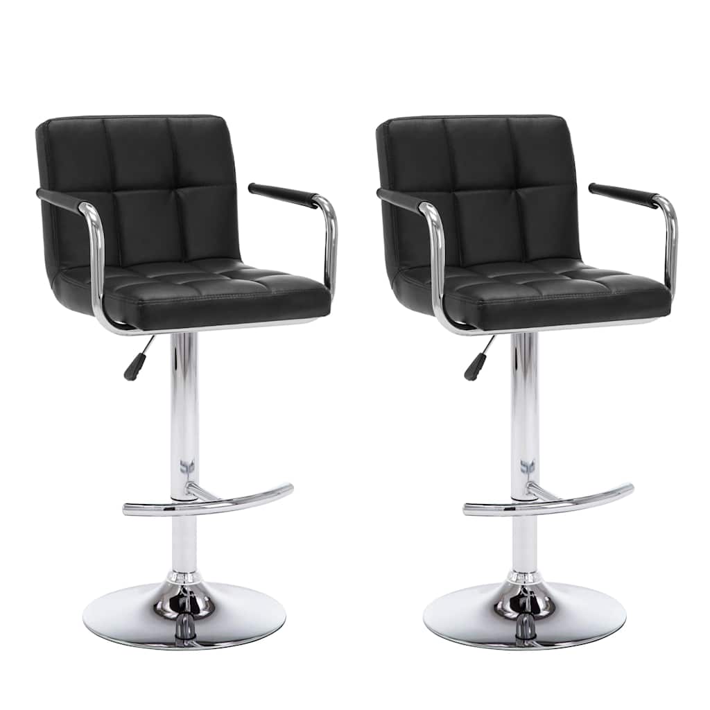 Vidaxl barstoelen 2 st kunstleer zwart
