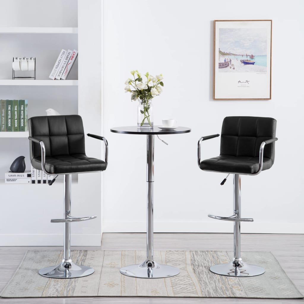 Vidaxl barstoelen 2 st kunstleer zwart