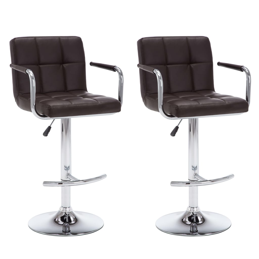 Vidaxl barstoelen 2 st kunstleer bruin