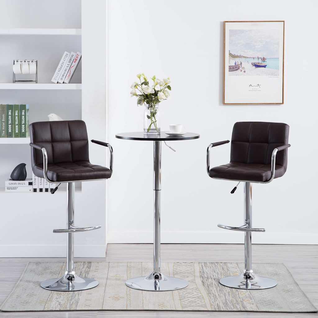 Vidaxl barstoelen 2 st kunstleer bruin