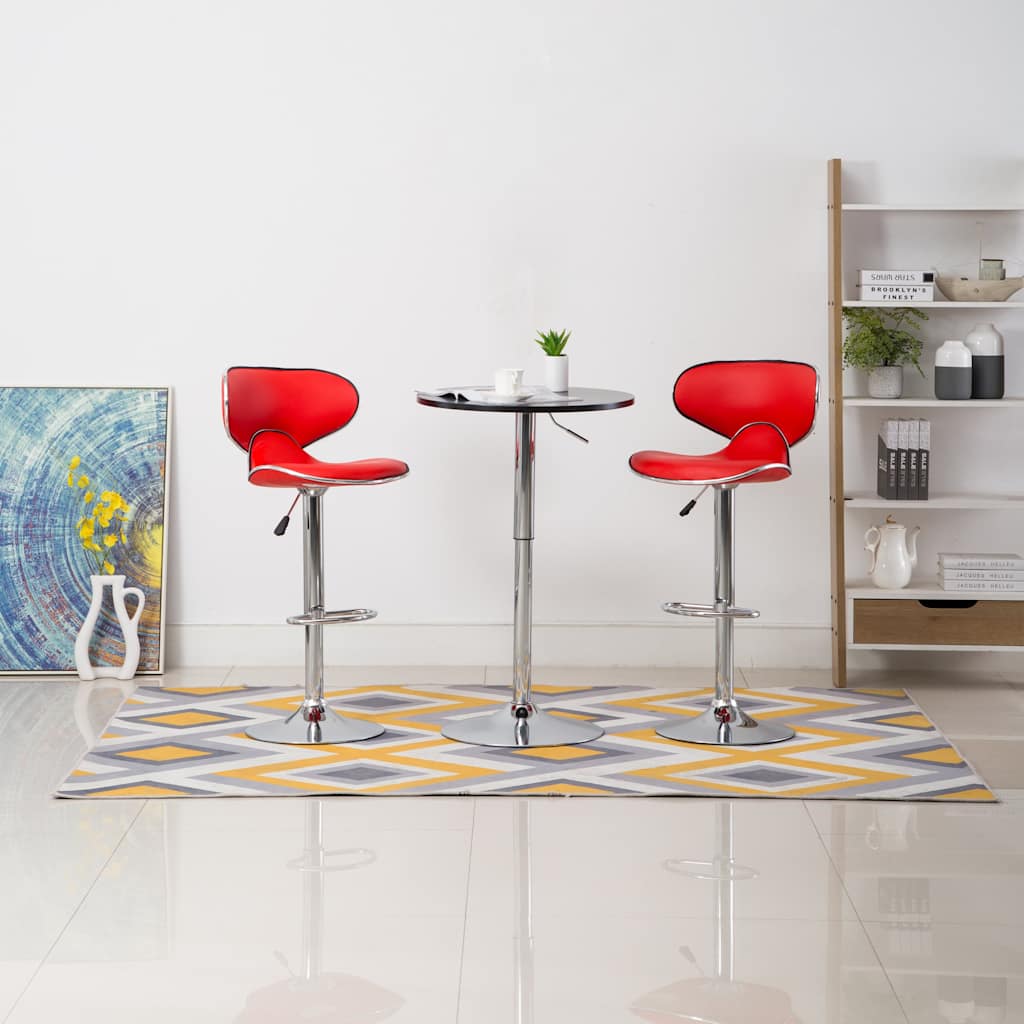 Vidaxl barstoelen 2 st kunstleer rood