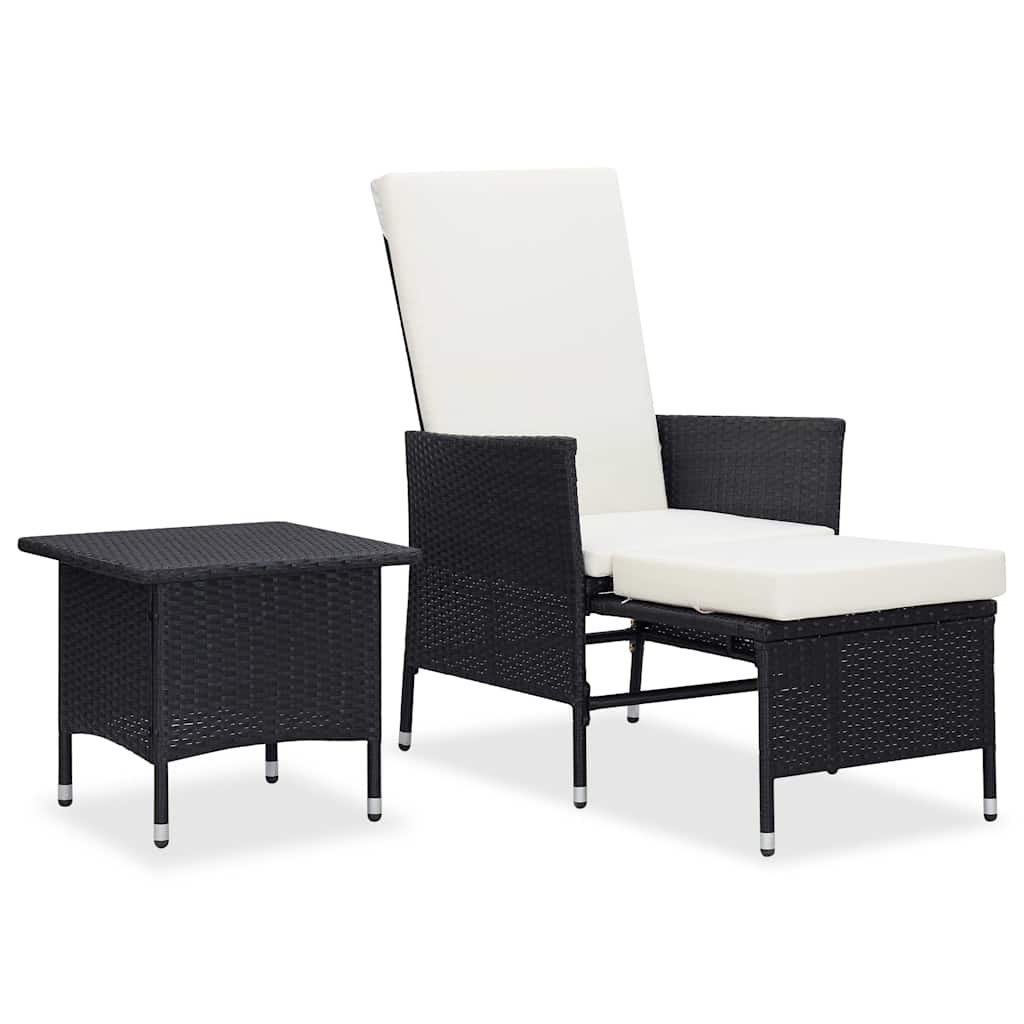 Vidaxl 2-delige loungeset met kussens poly rattan zwart
