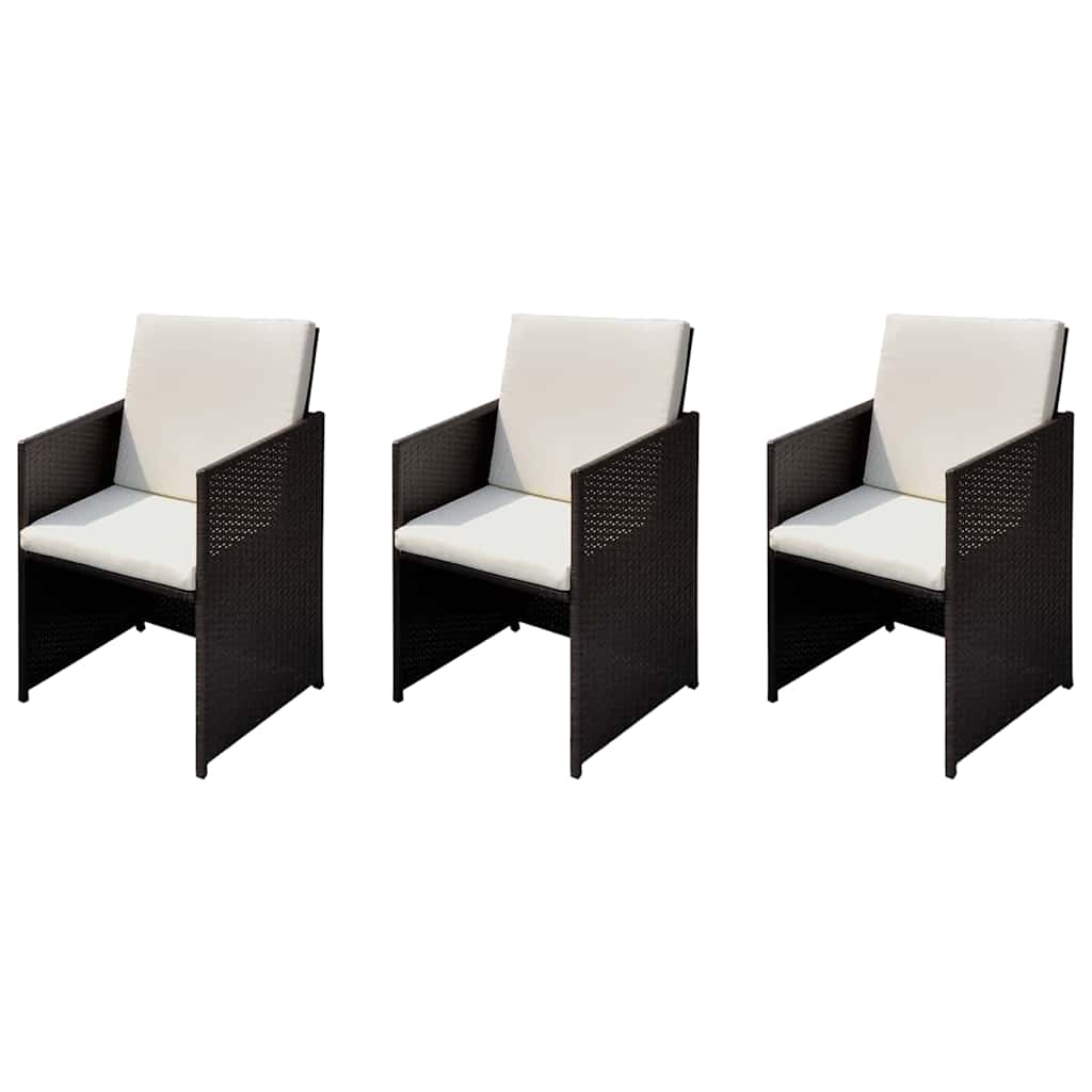 Vidaxl tuinstoelen 3 pcs bruin 56 x 52 x 87 cm poly riet