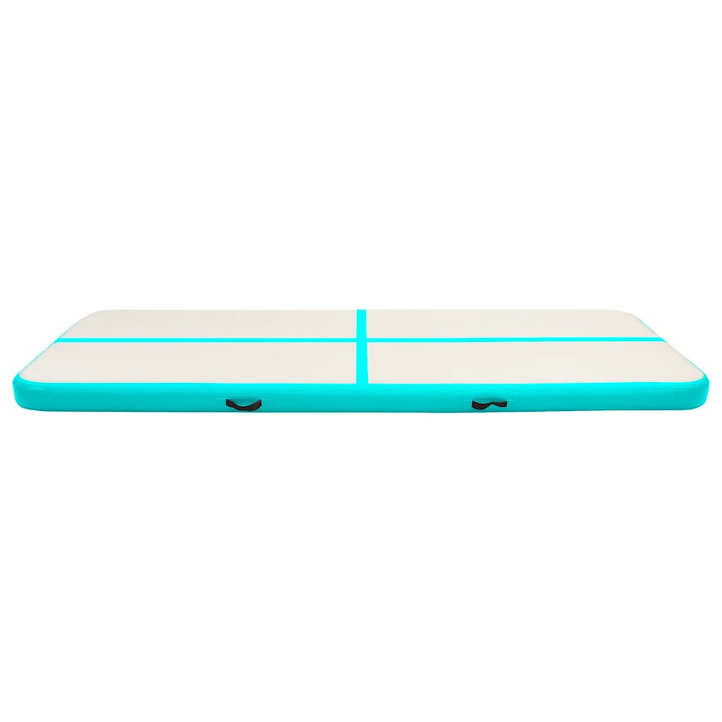 Vidaxl gymnastiekmat met pomp opblaasbaar 500x100x20 cm pvc groen