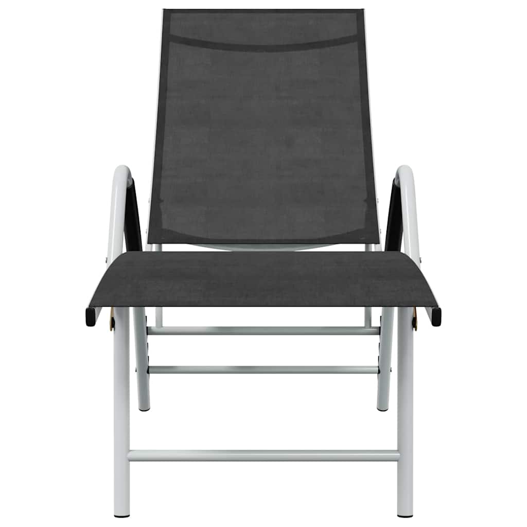 Vidaxl ligbed textileen en aluminium zwart