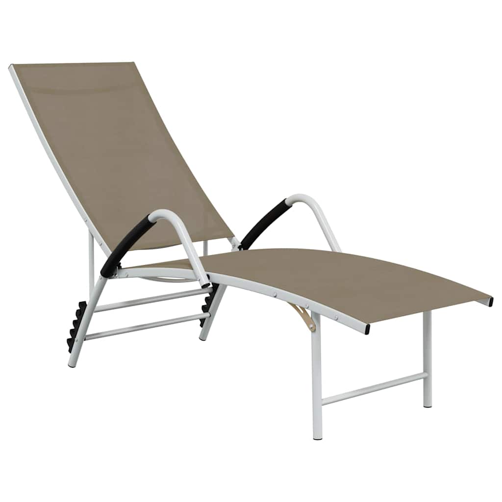 Vidaxl ligbed textileen en aluminium taupe