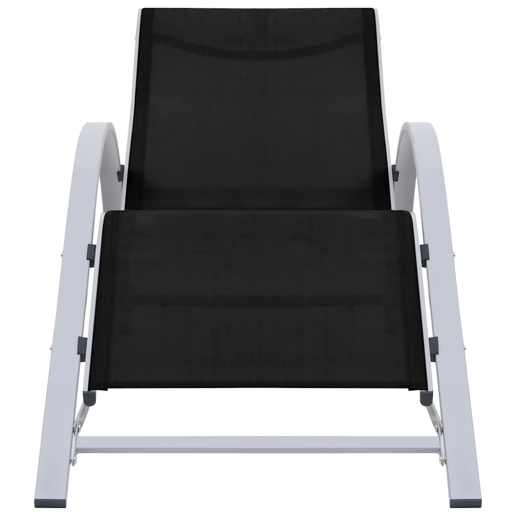 Vidaxl ligbedden 2 st met tafel aluminium zwart
