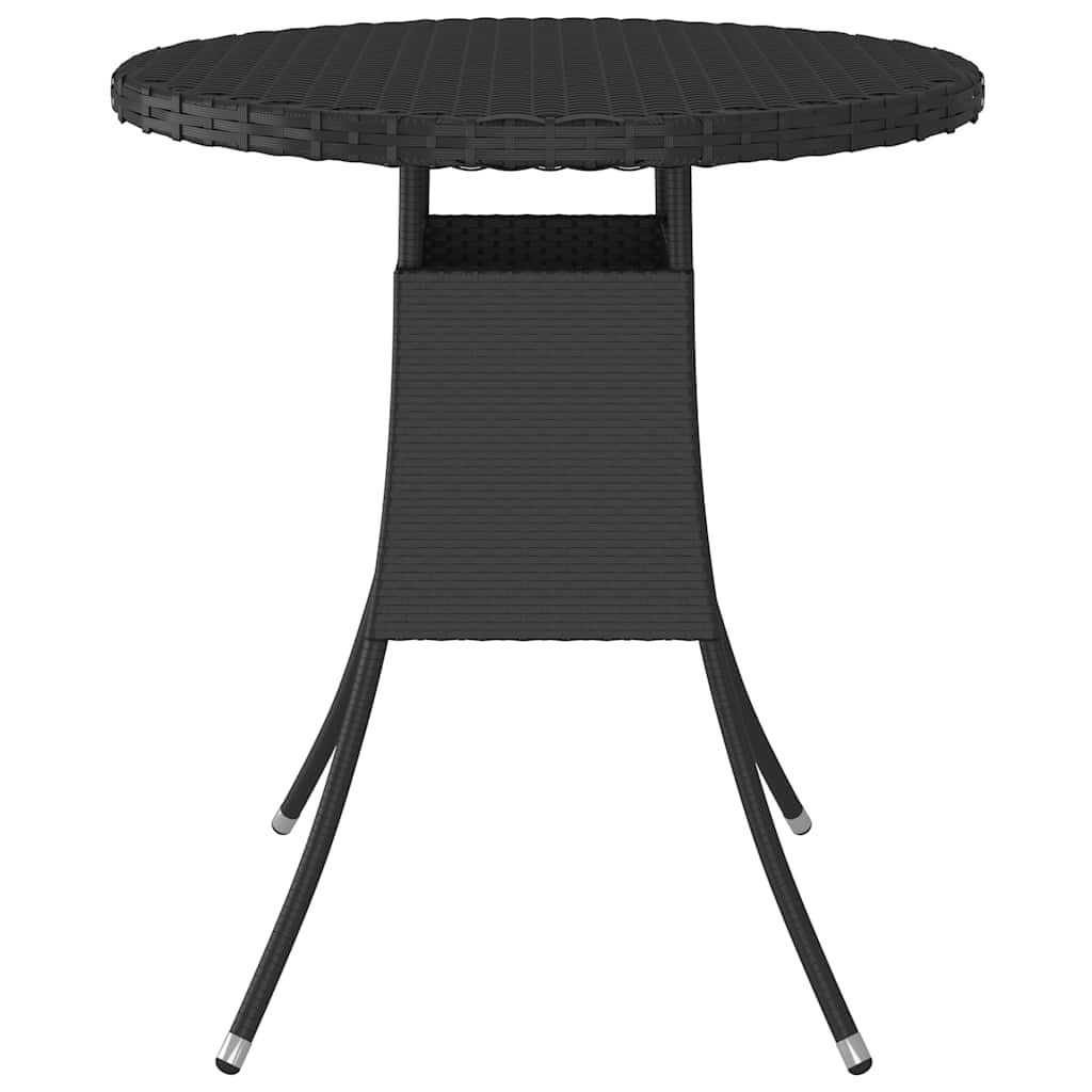 Vidaxl tuintafel 70x70x73 cm poly rattan zwart