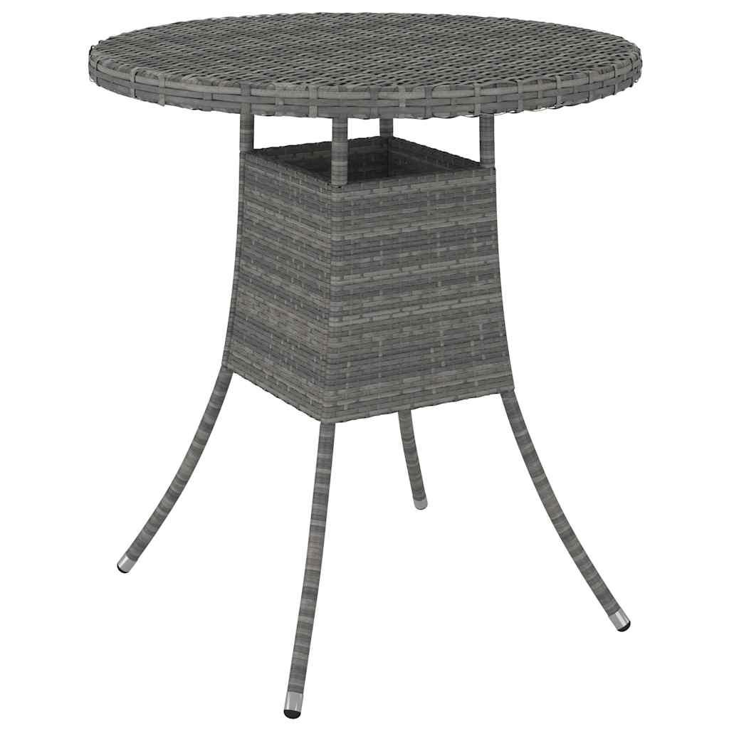 Vidaxl tuintafel 70x70x73 cm poly rattan grijs