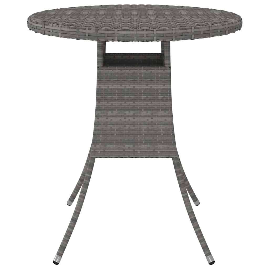 Vidaxl tuintafel 70x70x73 cm poly rattan grijs