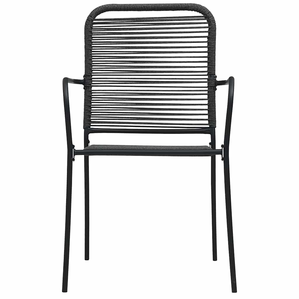 Vidaxl tuinstoelen 4 st katoenen touw en staal zwart