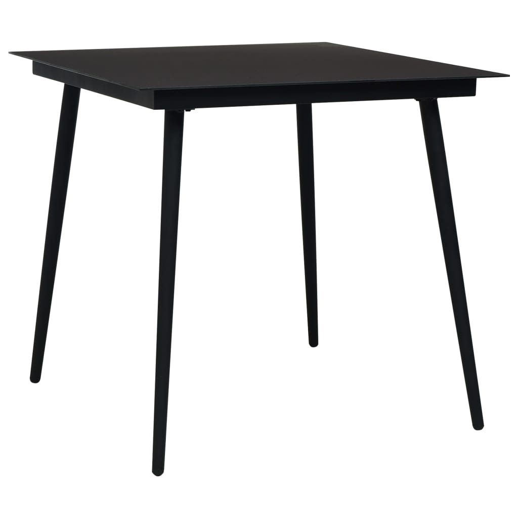 Vidaxl tuintafel 80x80x74 cm staal en glas zwart