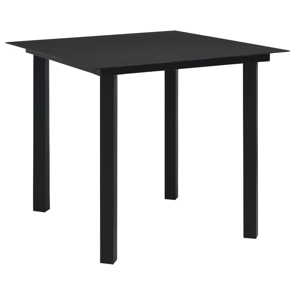 Vidaxl tuintafel 80x80x74 cm staal en glas zwart
