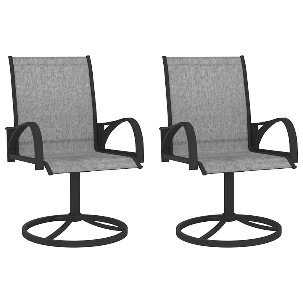 Vidaxl tuinstoelen draaibaar 2 st textileen en staal grijs