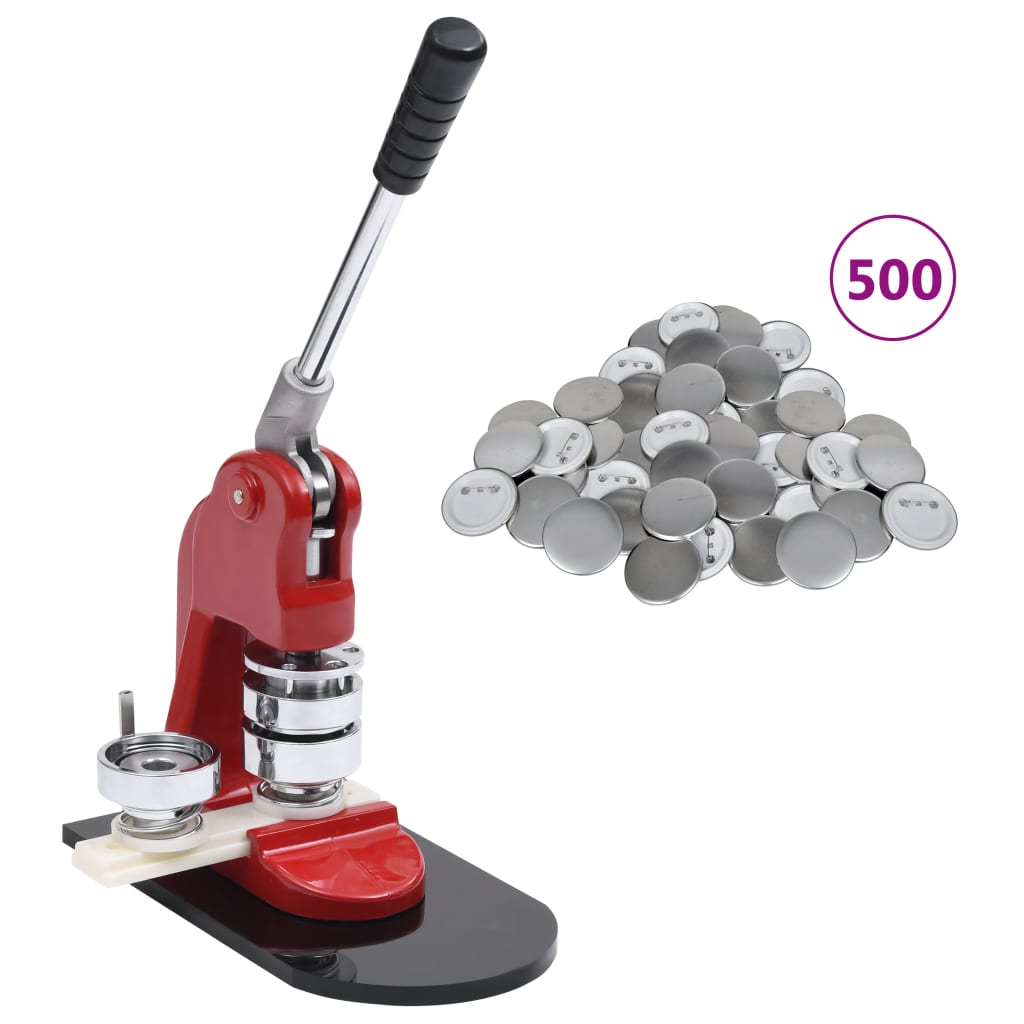 Vidaxl buttonmachine met 500 st buttononderdelen 44 mm