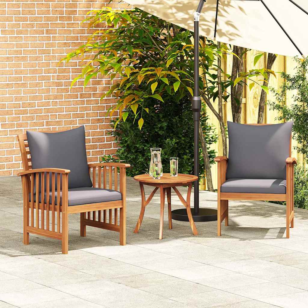 Vidaxl tuinstoelen 2 st met kussens massief acaciahout
