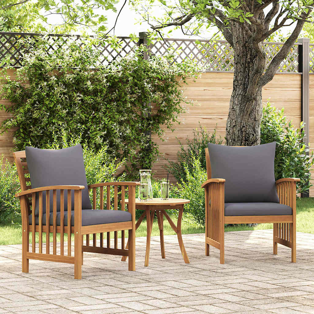 Vidaxl tuinstoelen 2 st met kussens massief acaciahout